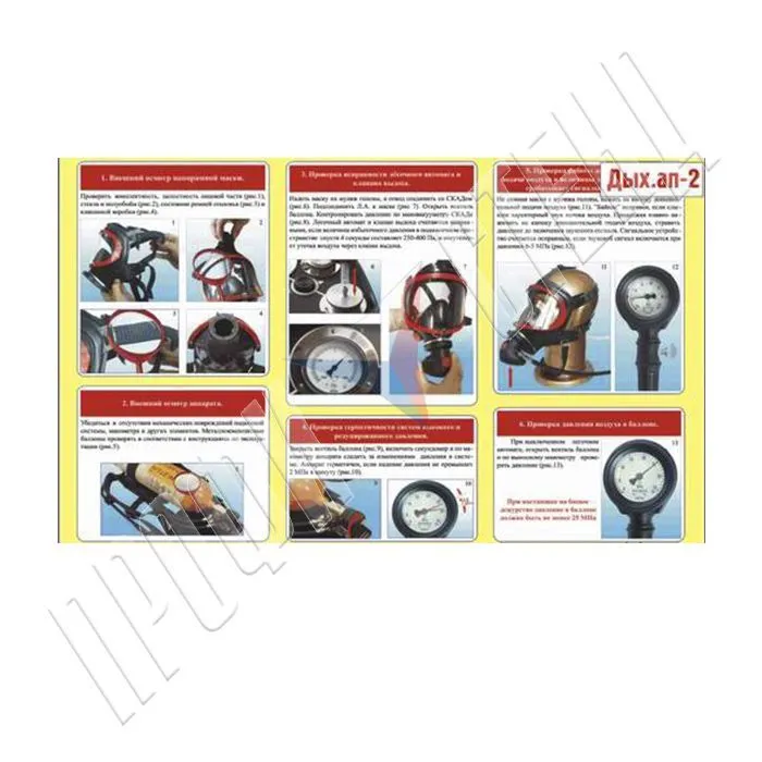 Стенд-планшет светодинамический "Проверки дыхательного аппарата" (02.05.03.07)