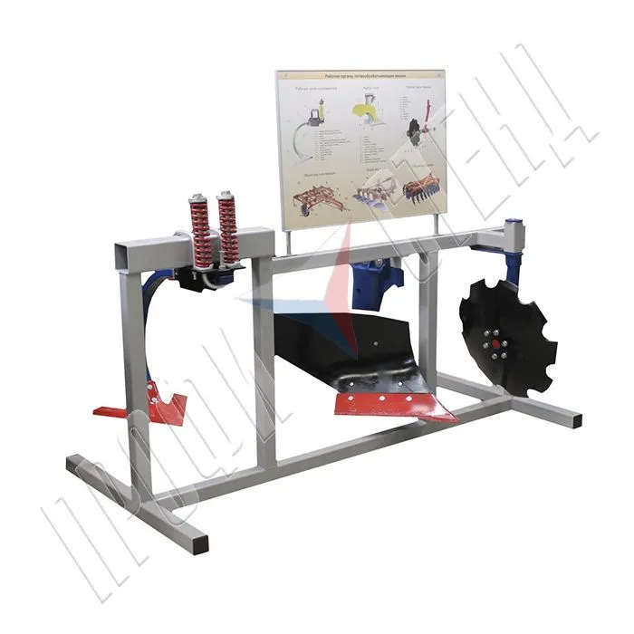 Стенд-планшет с натуральными деталями "Рабочие органы почвоорабатывающмх машин"