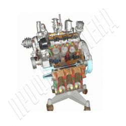 Двигатель грузового автомобиля ЗИЛ с навесным оборудованием (агрегаты в разрезе)