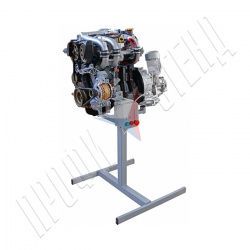 Двигатель переднеприводного автомобиля (DOHC, 16 кл.) в сборе со сцеплением и коробкой передач (агрегаты в разрезе)  с электромеханическим приводом
